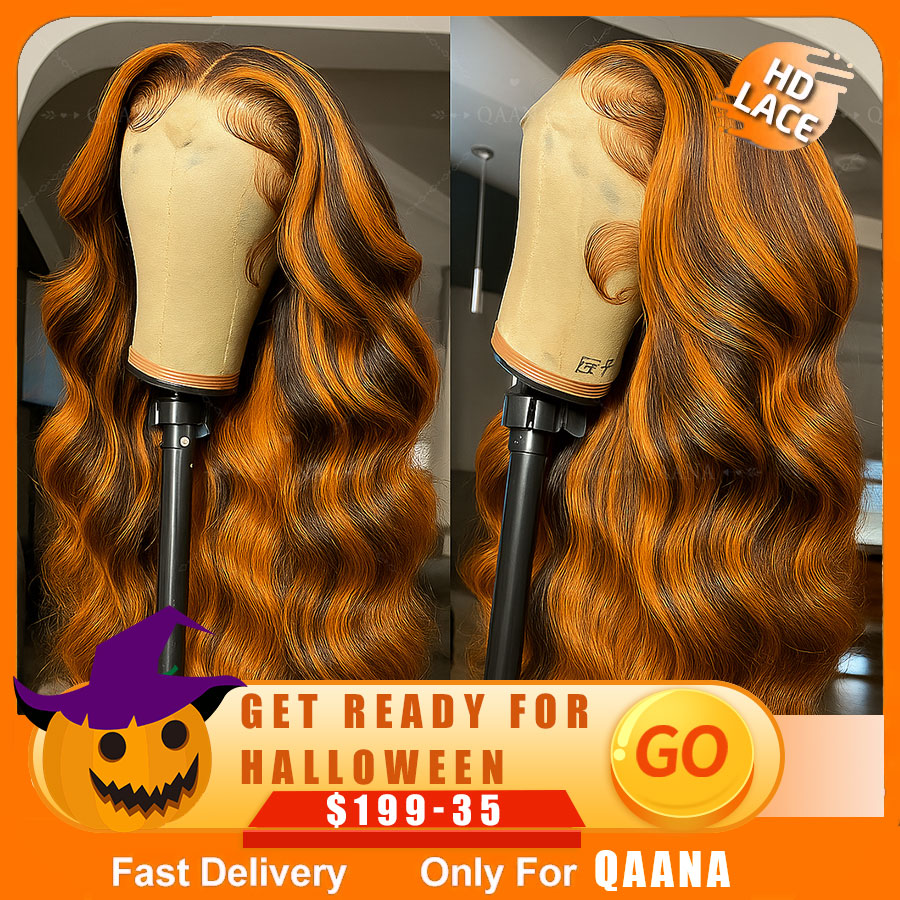 Eyelash Extension Natural Look - 200% Ginger Brown Highlight Wig Human