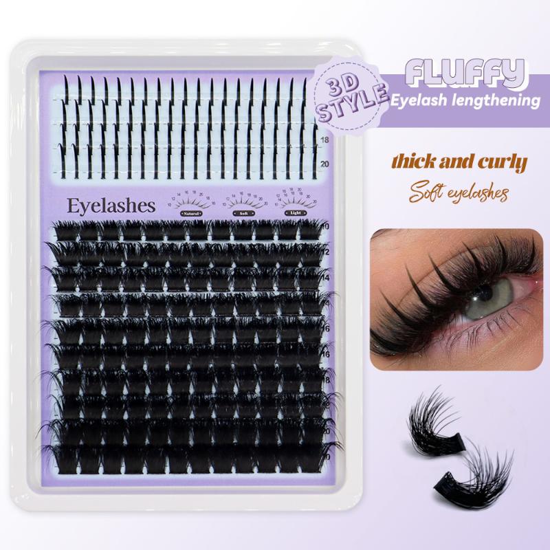 Lashes Eyelash Extension - 14 Rows Lash Clusters Spikes Eyelash