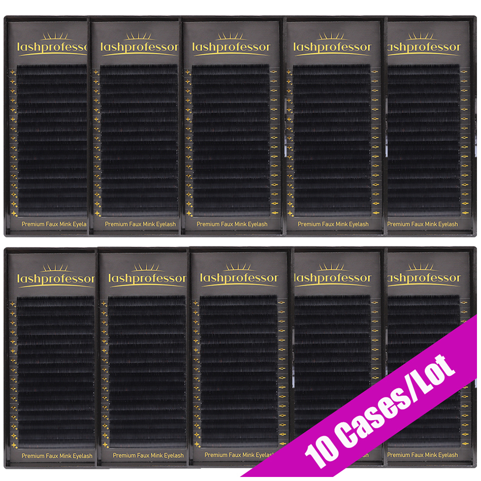 Eyelash Extension Korean - Lashprofessor 10 Cases/Lot Eyelash Extensions Faux