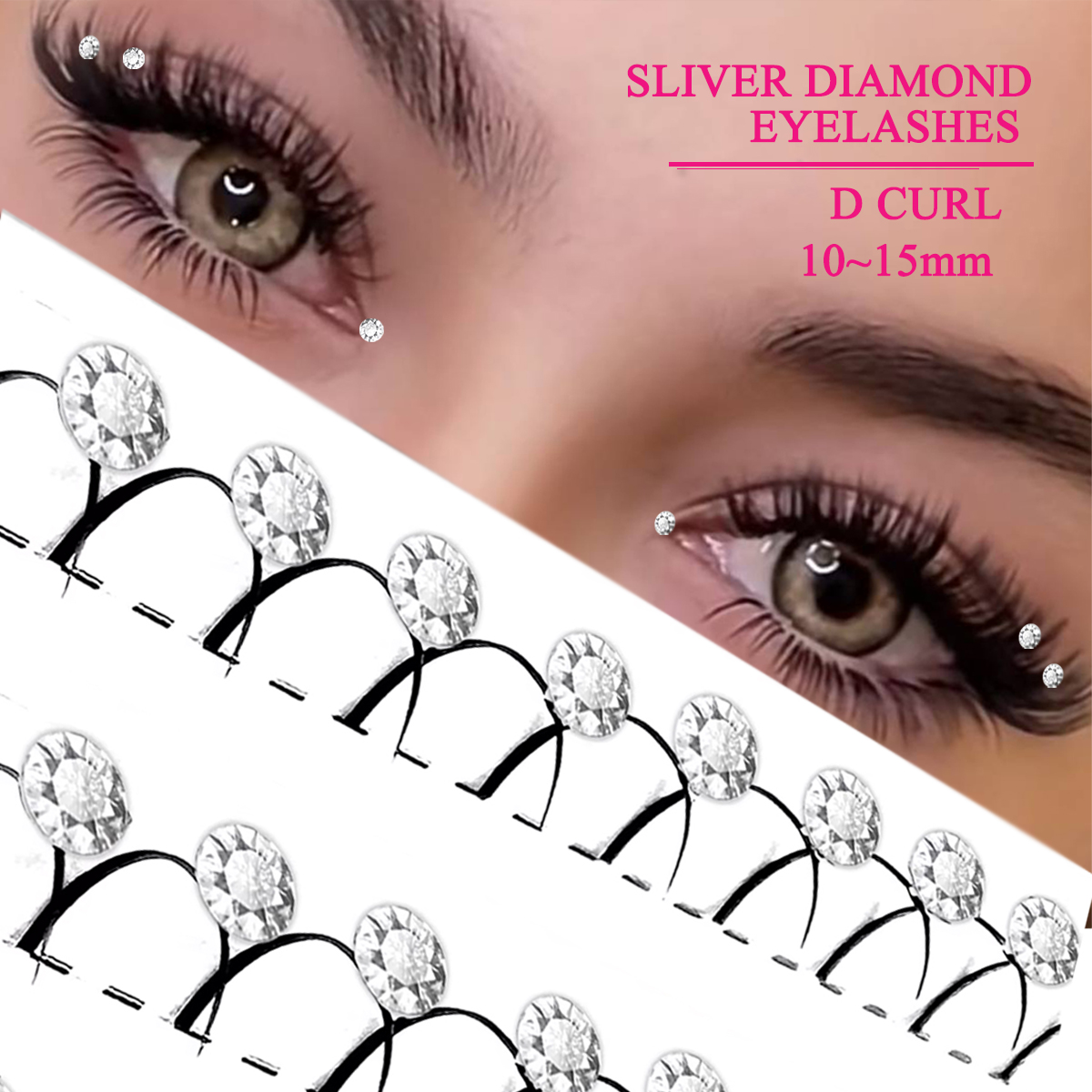 Eyelash Extension Korean - Domi 3D Mix Color Glitter Diamond