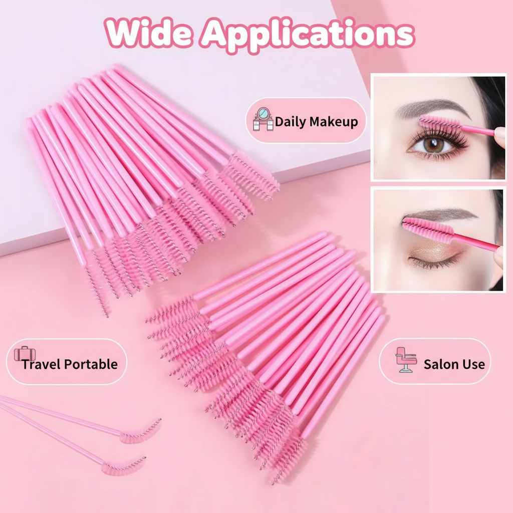 Lashes Eyelash Extension - 50pcs Disposable Eyelash Brushes, Mascara Wands,