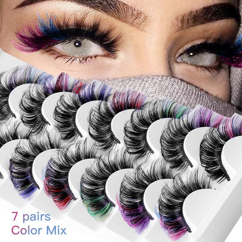 7 Pairs Colorful False Eyelash – обзор и цена Eyelash Extension Volume Lashes