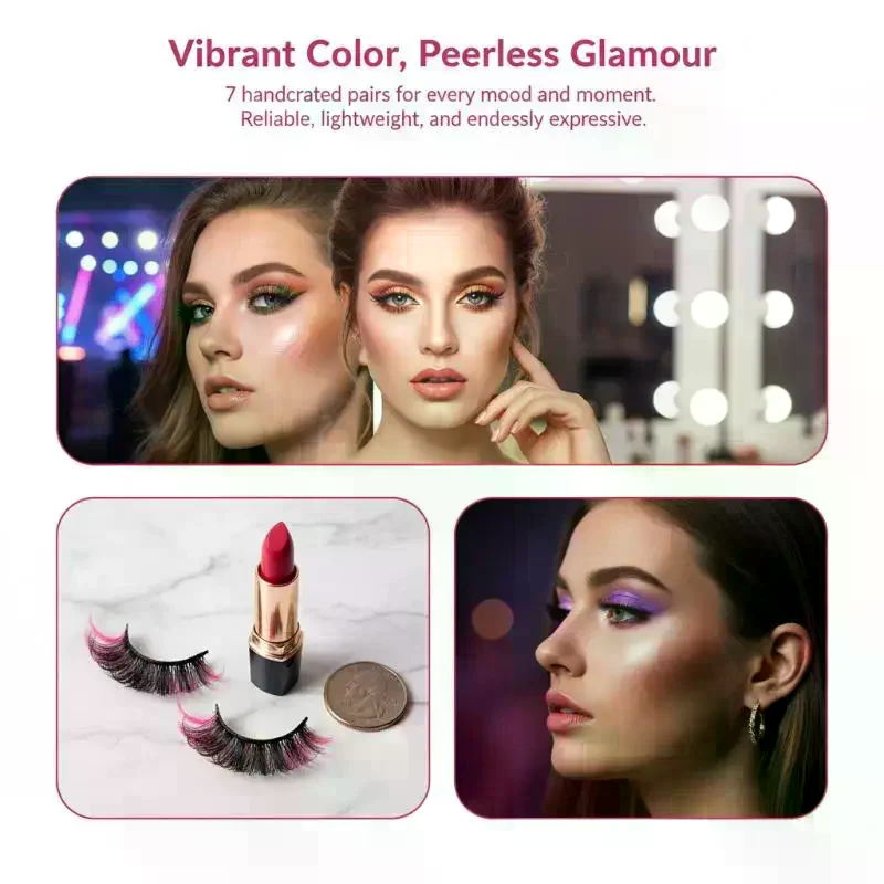 7 Pairs Colorful False Eyelash – обзор и цена Eyelash Extension Volume Lashes