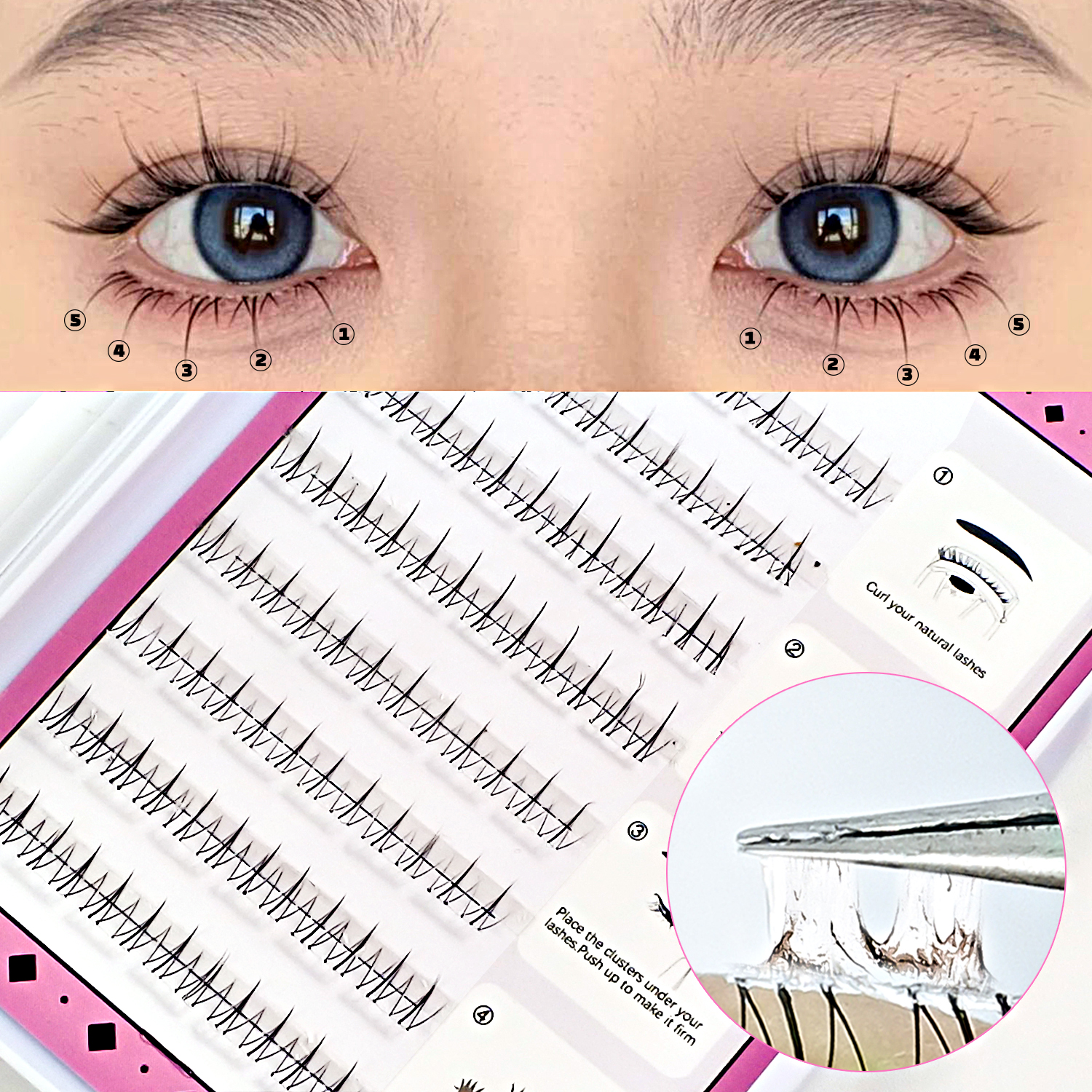 Self Adhesive Bottom Lashes No – обзор и цена Eyelash Extension Korean