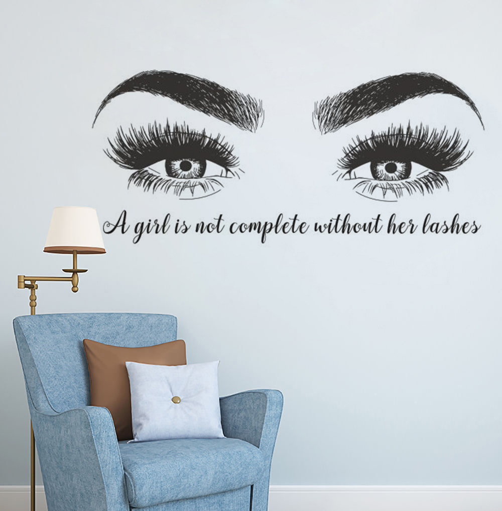 Eyelashes Eyebrows Vinyl Wall  – обзор и цена Eyelash Extension Quotes