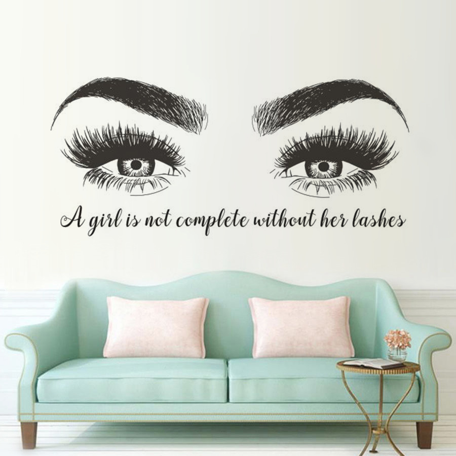 Eyelashes Eyebrows Vinyl Wall  – обзор и цена Eyelash Extension Quotes