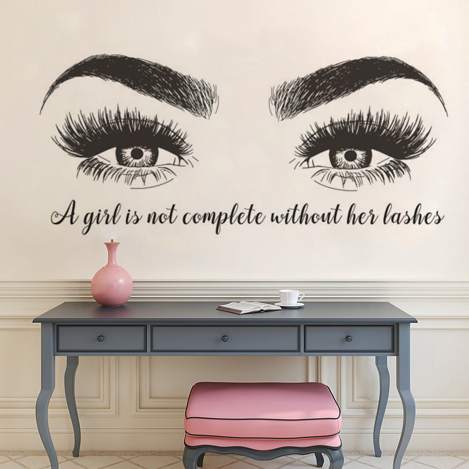 Eyelashes Eyebrows Vinyl Wall  – обзор и цена Eyelash Extension Quotes
