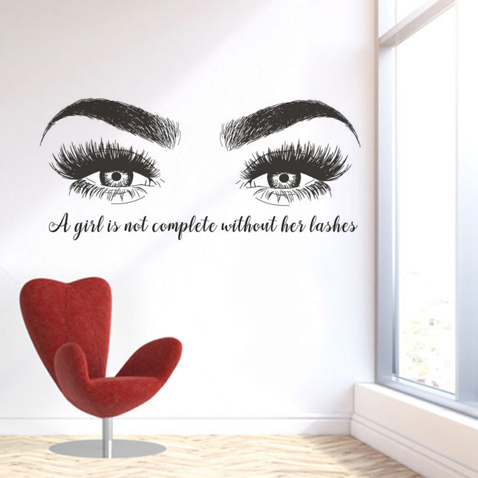 Eyelashes Eyebrows Vinyl Wall  – обзор и цена Eyelash Extension Quotes