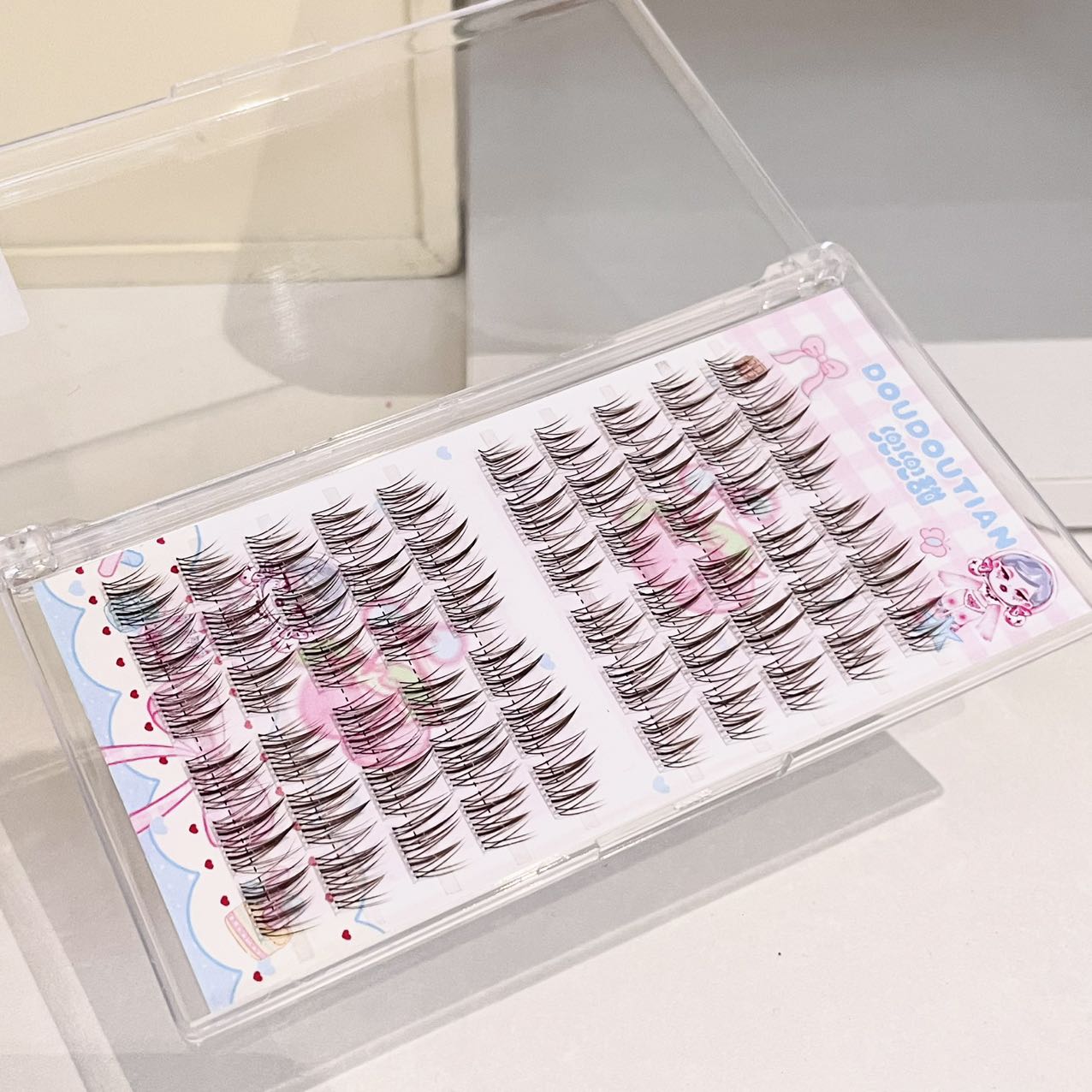 Doudoutian Brown Black Cluster – обзор и цена Eyelash Extension Korean