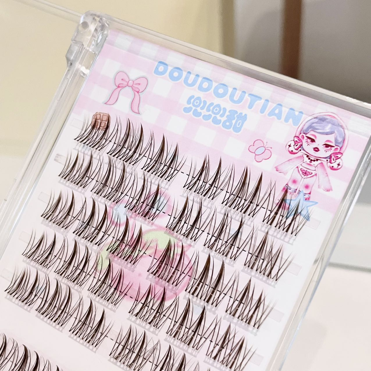 Doudoutian Brown Black Cluster – обзор и цена Eyelash Extension Korean